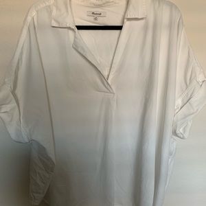 Madewell white button back courier shirt